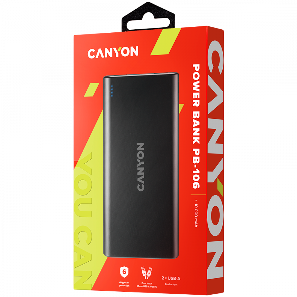 Powerbank 10000 mAh portable Canyon PB-106 black