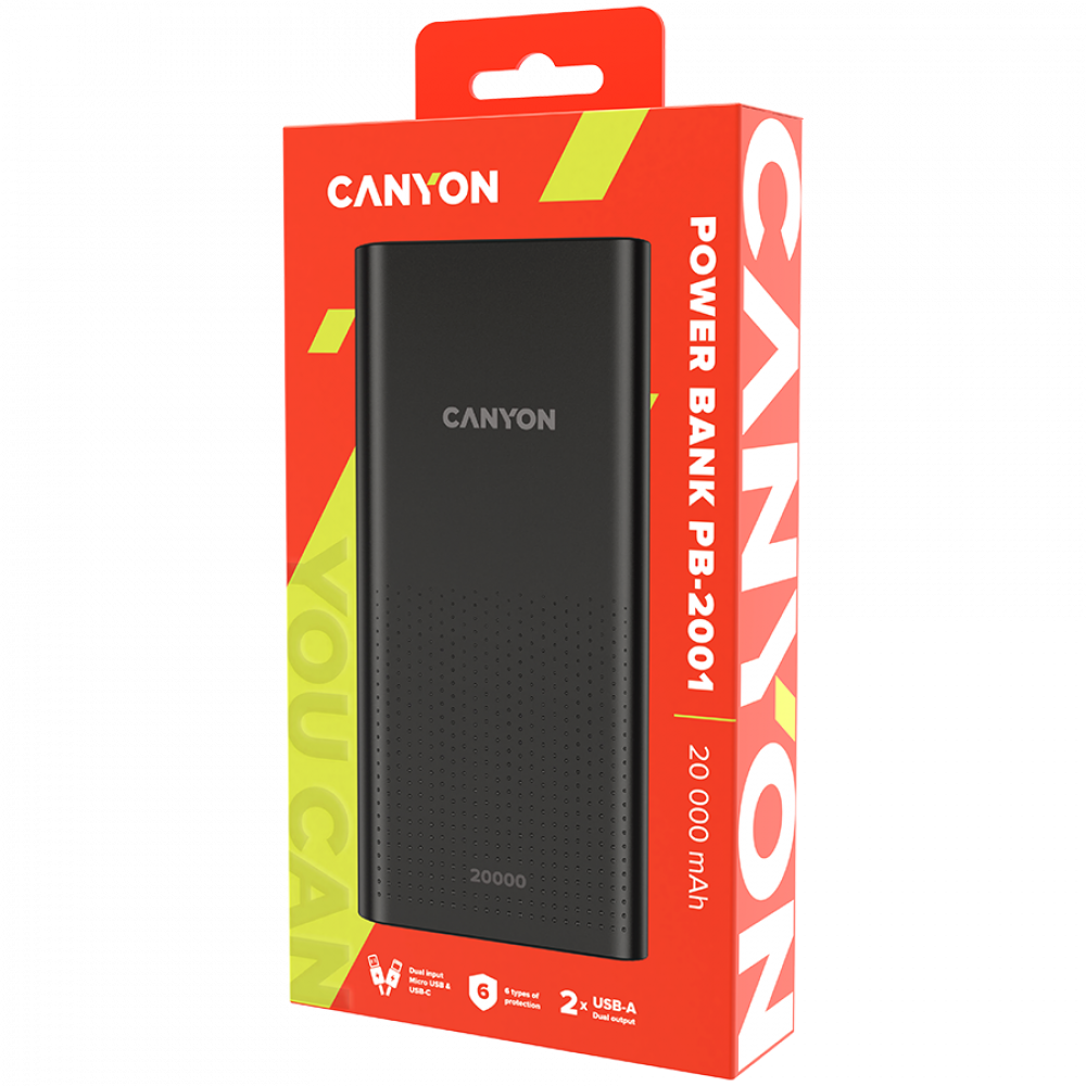 Power bank 20000 mAh Canyon PB 2001 portable black