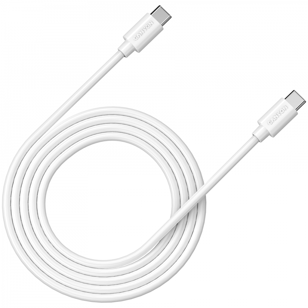 USB-C-auf-USB-C-Kabel 100W 2m Canyon C 12 weiß