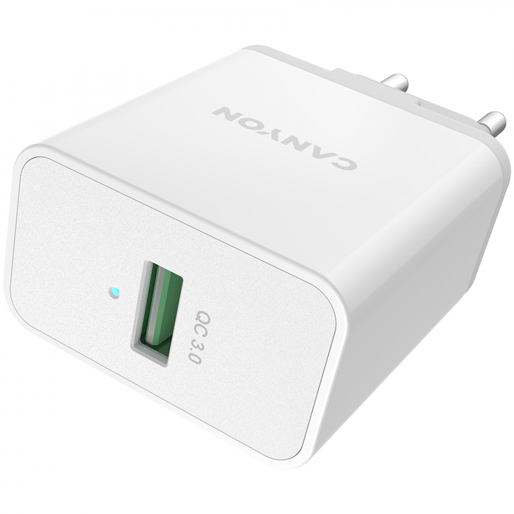 Canyon H 24 24W QC3.0 USB A Mains Charger, white