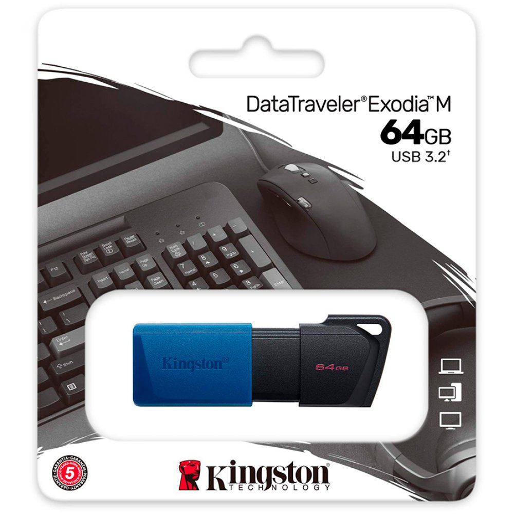 Kingston USB 3.2 64 GB black-blue flash drive
