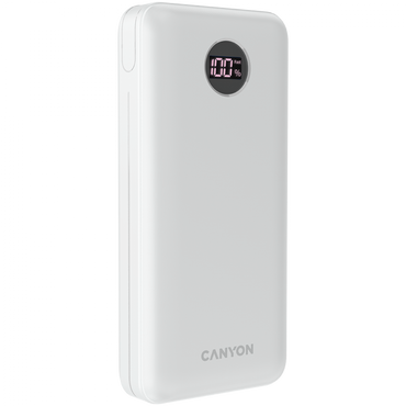 Powerbank 20000 mAh PD 20W QC 3.0 LED Canyon PB 2002 weiß