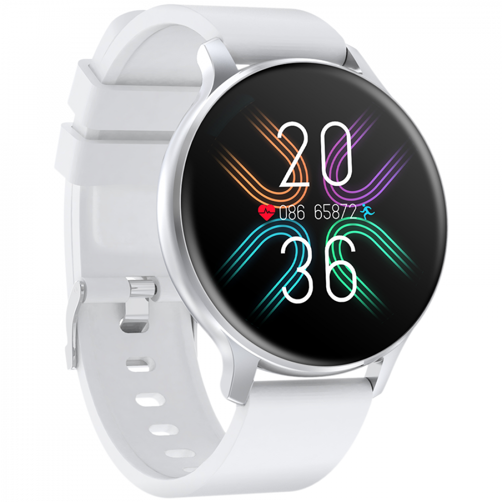 Canyon SW68 Smartwatch with Sports Features Silver White