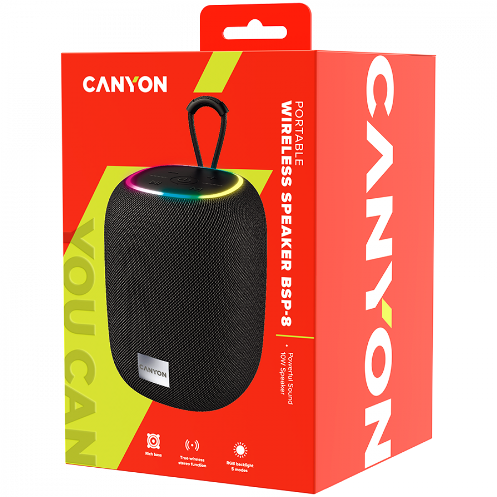 Bluetooth Speaker 10W Portable Canyon BSP-8 Black