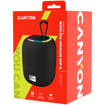 Canyon BSP-8 tragbarer Bluetooth-Lautsprecher 10W, schwarz
