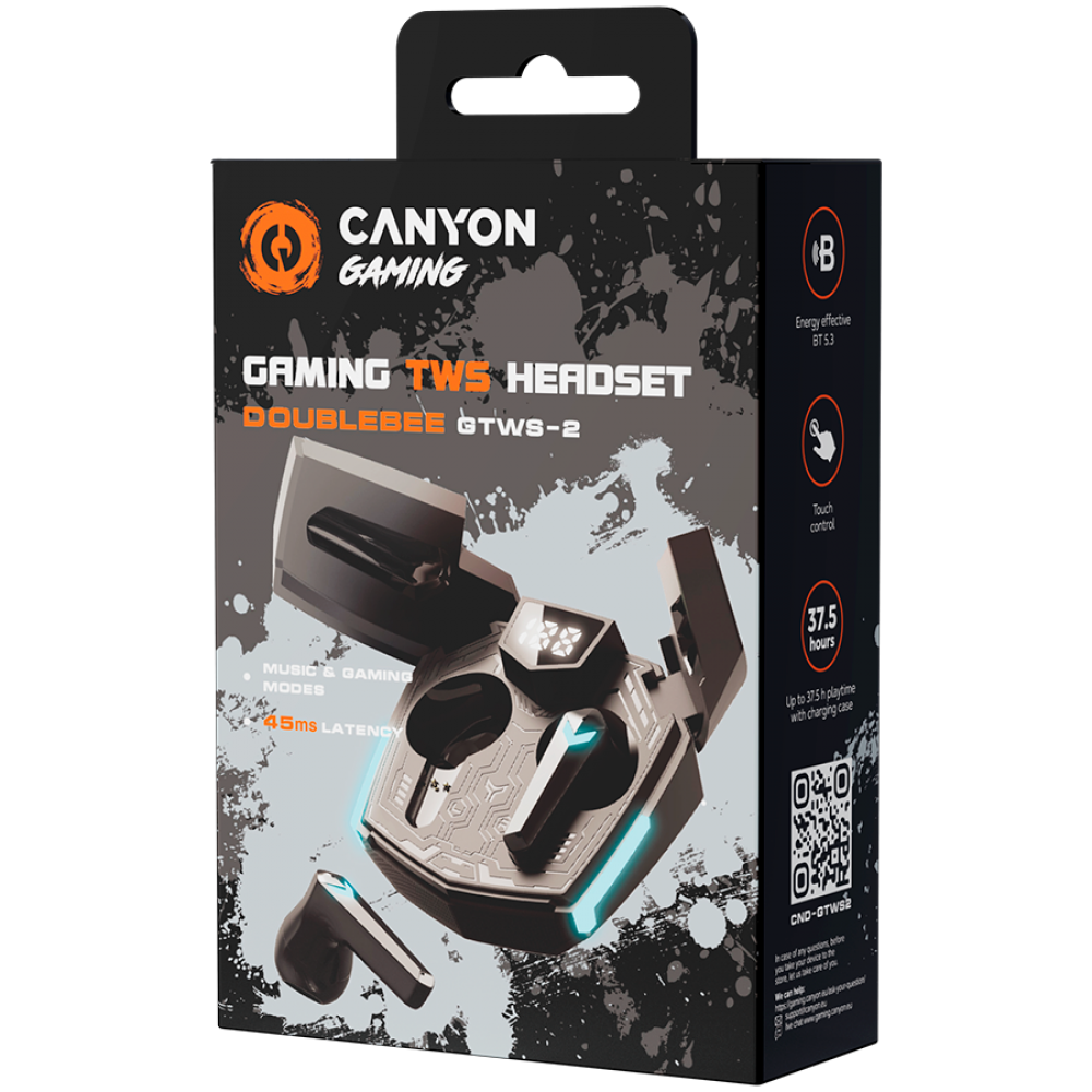 Canyon GTWS 2 Black Bluetooth Wireless In-Ear Headphones