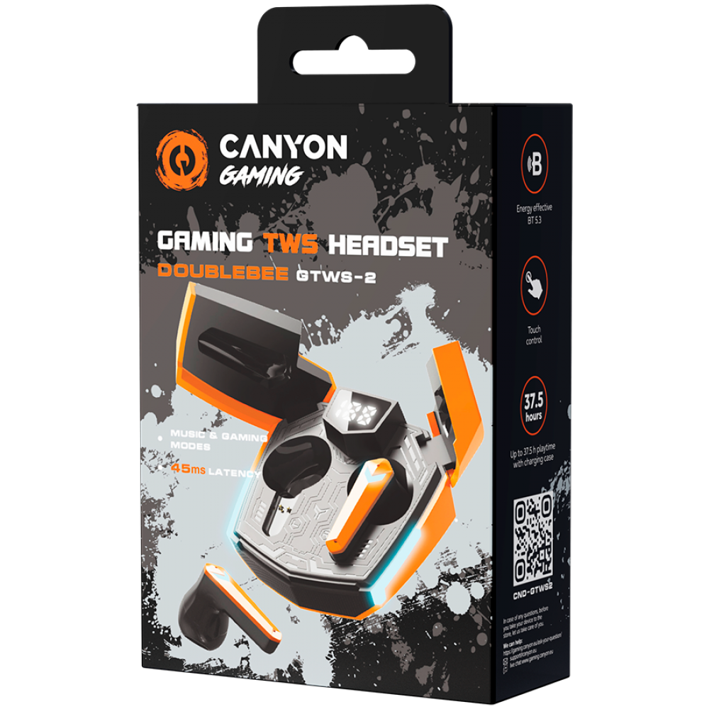 Canyon GTWS-2 Wireless Bluetooth In-Ear Headphones Orange