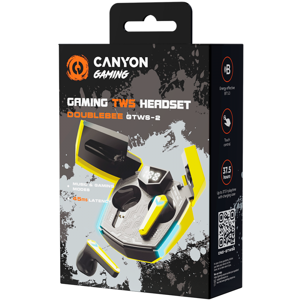 Canyon GTWS 2 Yellow Bluetooth Wireless In-Ear Headphones