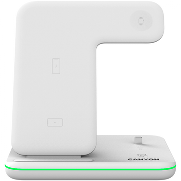 Canyon WS-302 15W 3-in-1 Wireless Charger for Phone, White