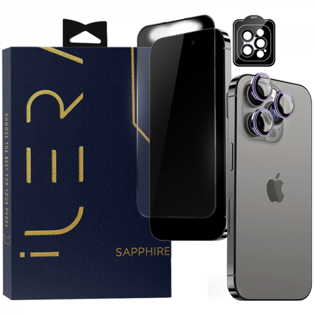 iLera Sapphire Ultra Schutzglas für iPhone 15 Pro Max transparent