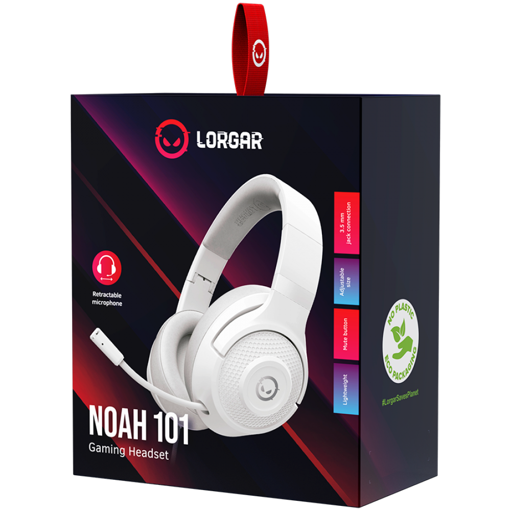 Lorgar Noah 101 Gaming-Headset, tragbar, weiß