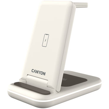 Canyon WS-304 Cosmic Latte 3-in-1 15W kabelloses Telefonladegerät