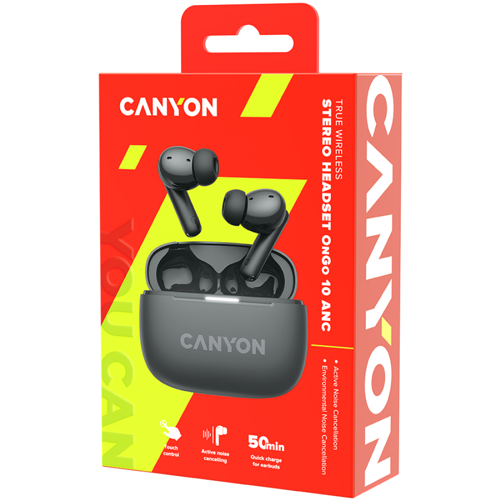 OnGo 10 ANC ENC In-Ear-Kopfhörer mit Geräuschunterdrückung Canyon 10 Grau