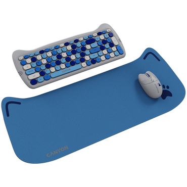 Tastatur-Maus-Set mit Katzenmotiv und Mauspad Canyon HSET-W6 blau