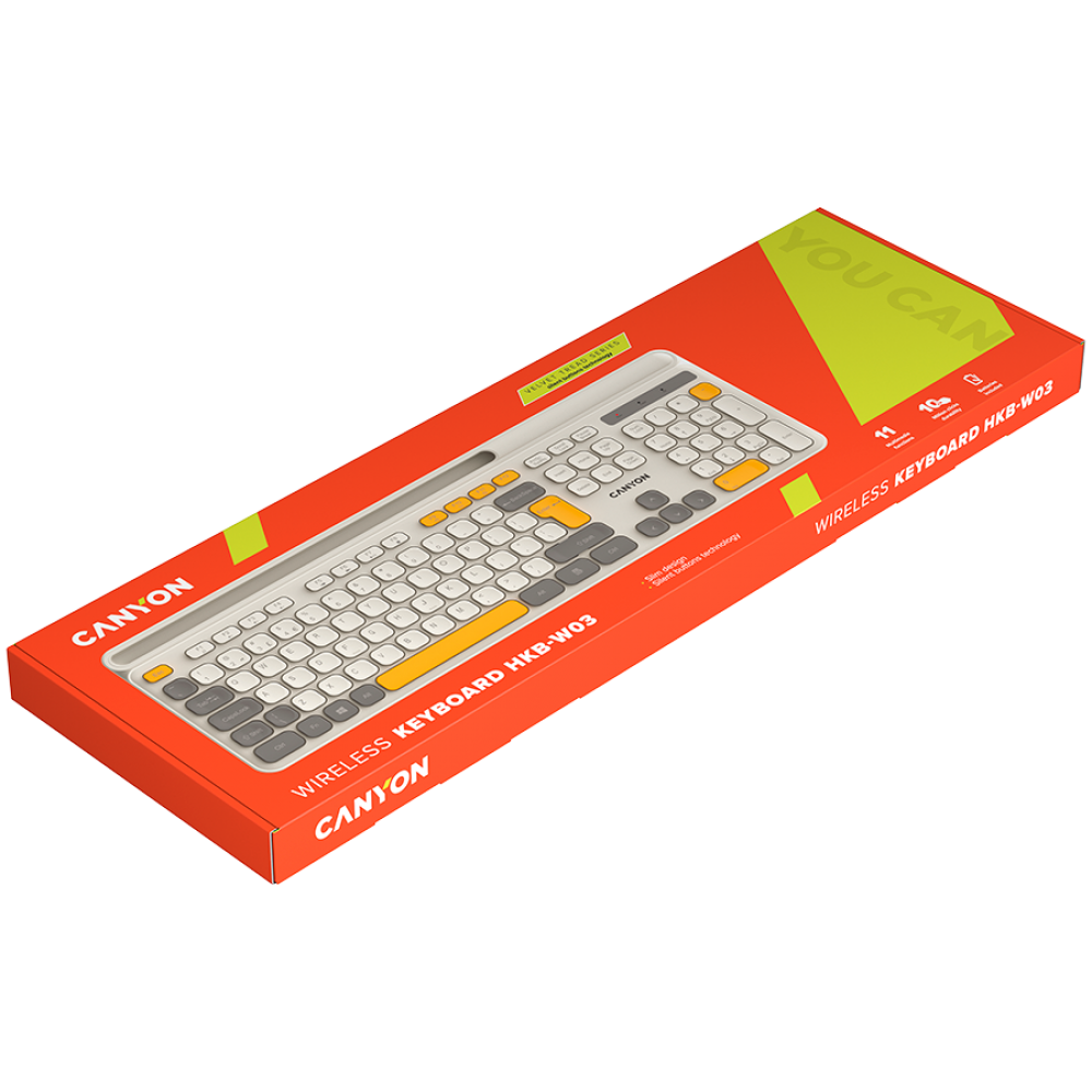 Wireless keyboard HKB-W03 ergonomic Canyon HKB-W03 beige