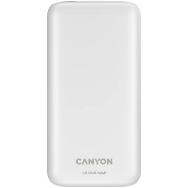 Powerbank 30000 mAh PD 20W QC 3.0 mit LED Canyon PB-301 weiß