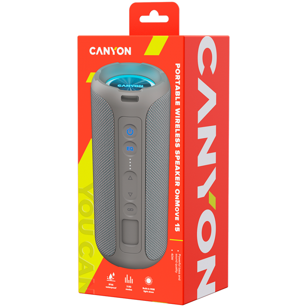 Bluetooth-Lautsprecher Canyon OnMove 15 40 W EQ TWS AUX grau
