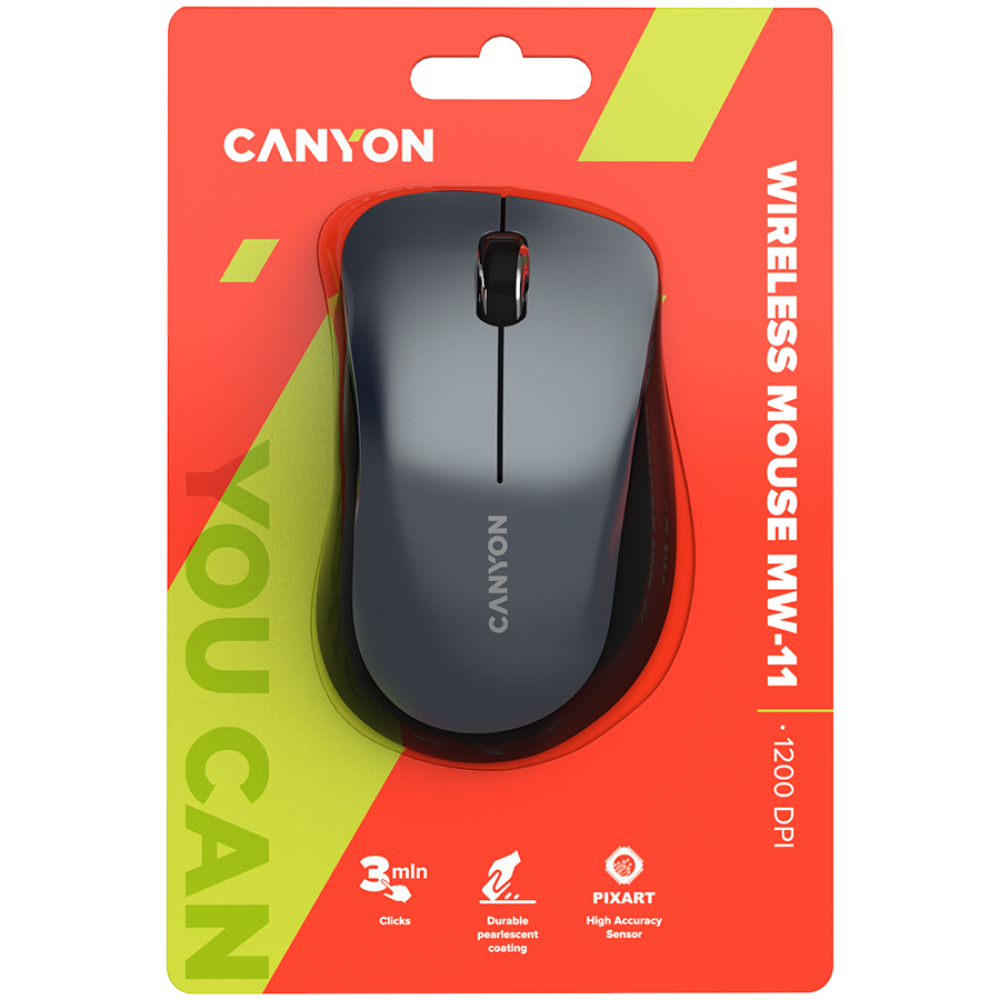 Mysz bezprzewodowa 2.4 GHz ergonomiczna Canyon MW-11 czarna