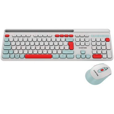 Canyon HSET-W5 kabelloses Tastatur-Maus-Set, weiß
