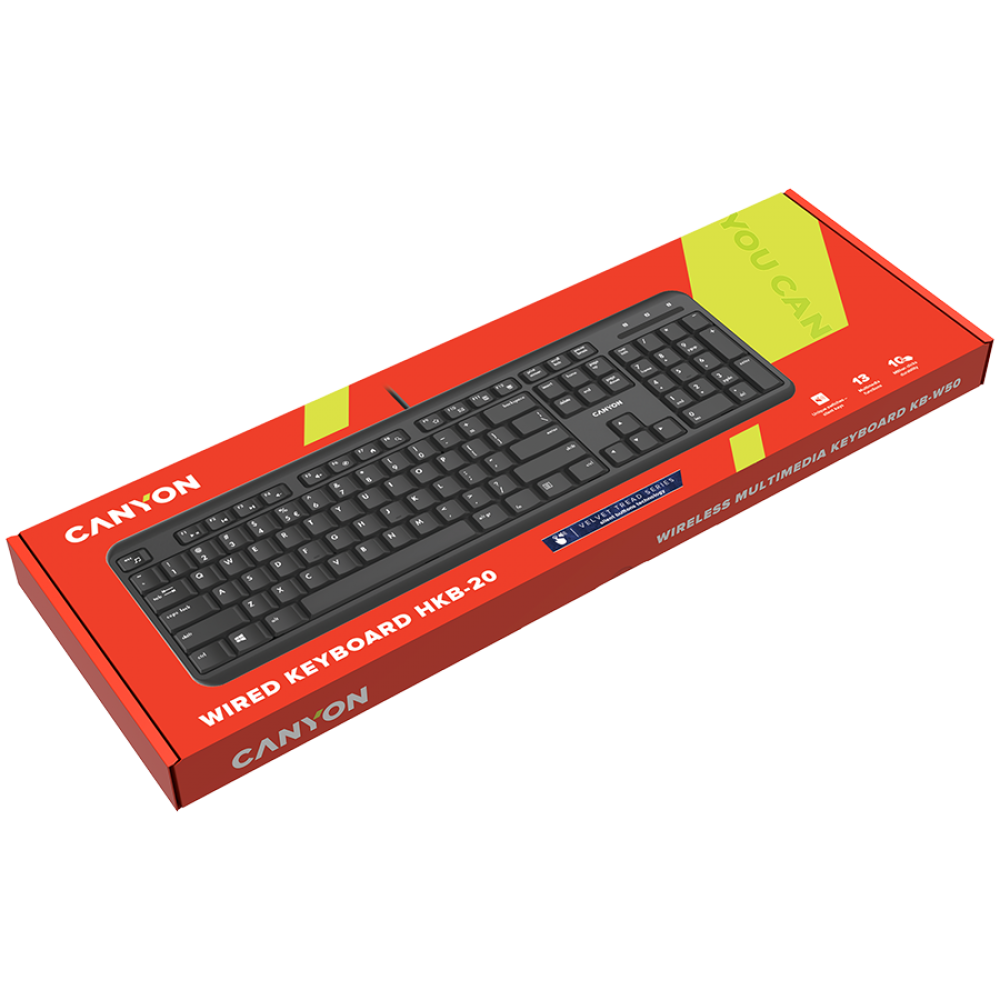 Tastatur CANYON HKB-20 kabelgebunden englisch-spanisch schwarz