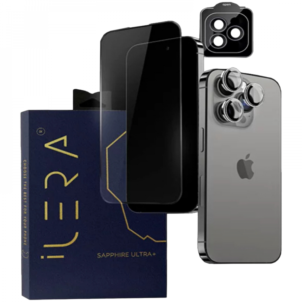 iLera Sapphire Ultra Displayschutzglas für iPhone 16 Pro Max transparent