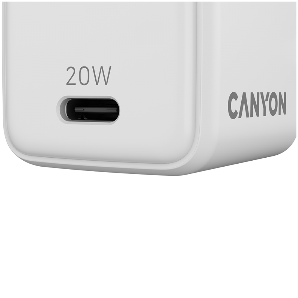20W GaN 1xPD EU Mains Charger Canyon CU20C white