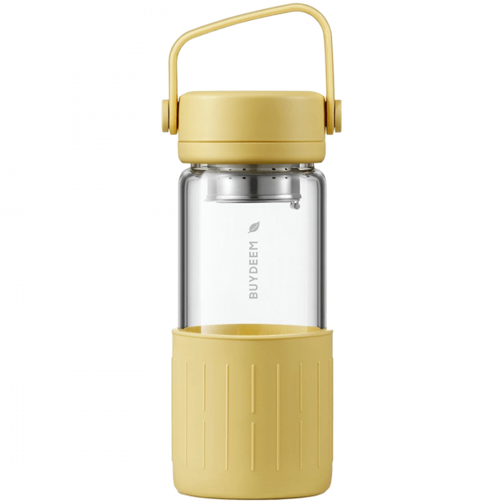 Buydeem CD1008 350 ml Yellow Glass Bottle with Infuser