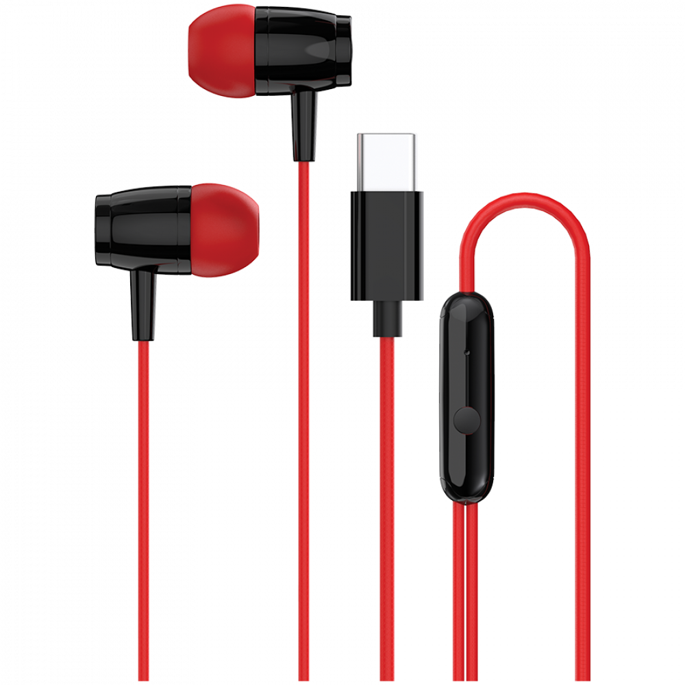 Słuchawki dokanałowe USB-C 3,5 mm Canyon SEP-5 czerwone