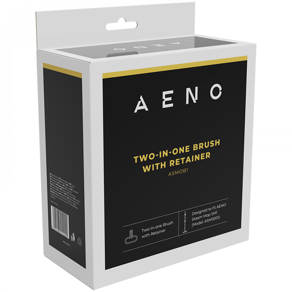 2-in-1 Oval Brush for Aeno ASMOB1 Steam Mop, Black