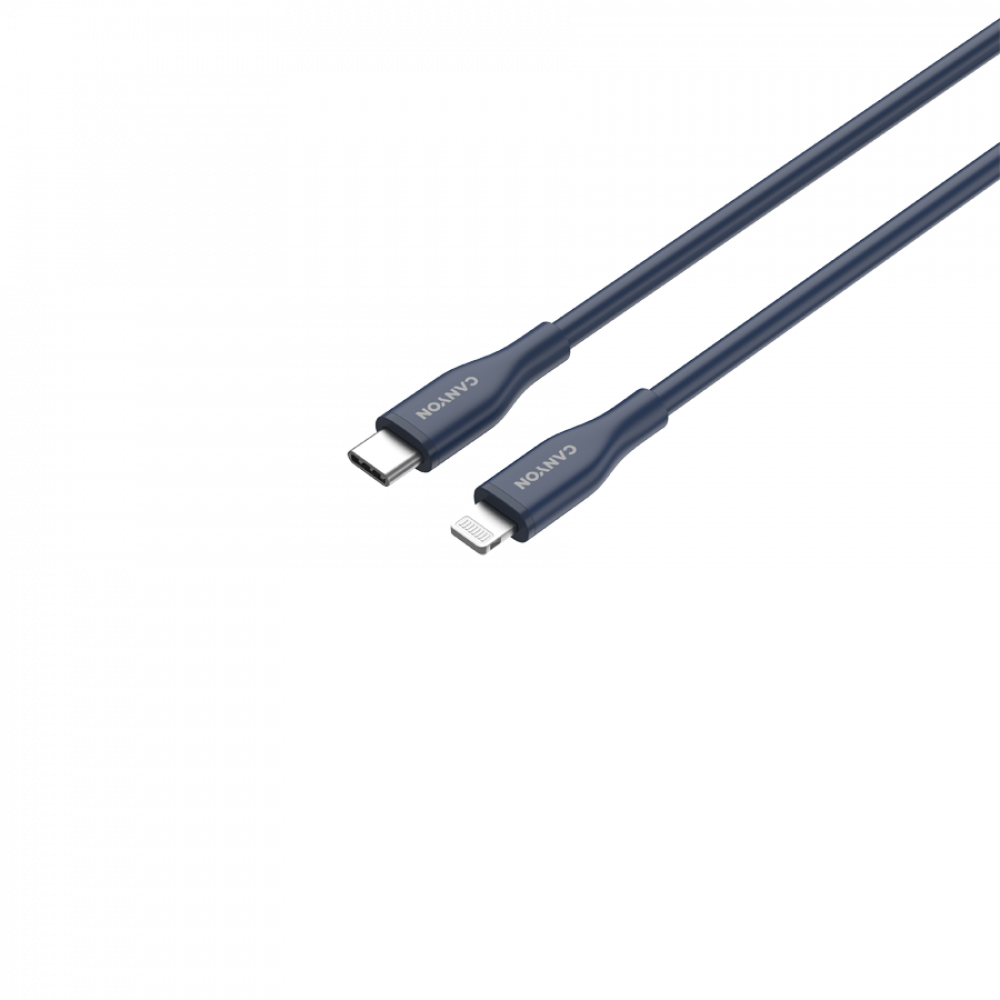 Kabel C-L 60W MFI 1m silikonowy Canyon CLNM60 niebieski