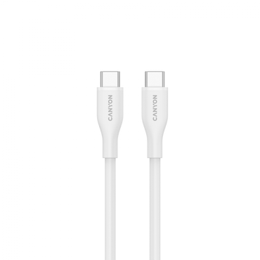 USB-C auf USB-C Silikonkabel 60W 1m zum Aufladen Canyon CC60SC10 weiß