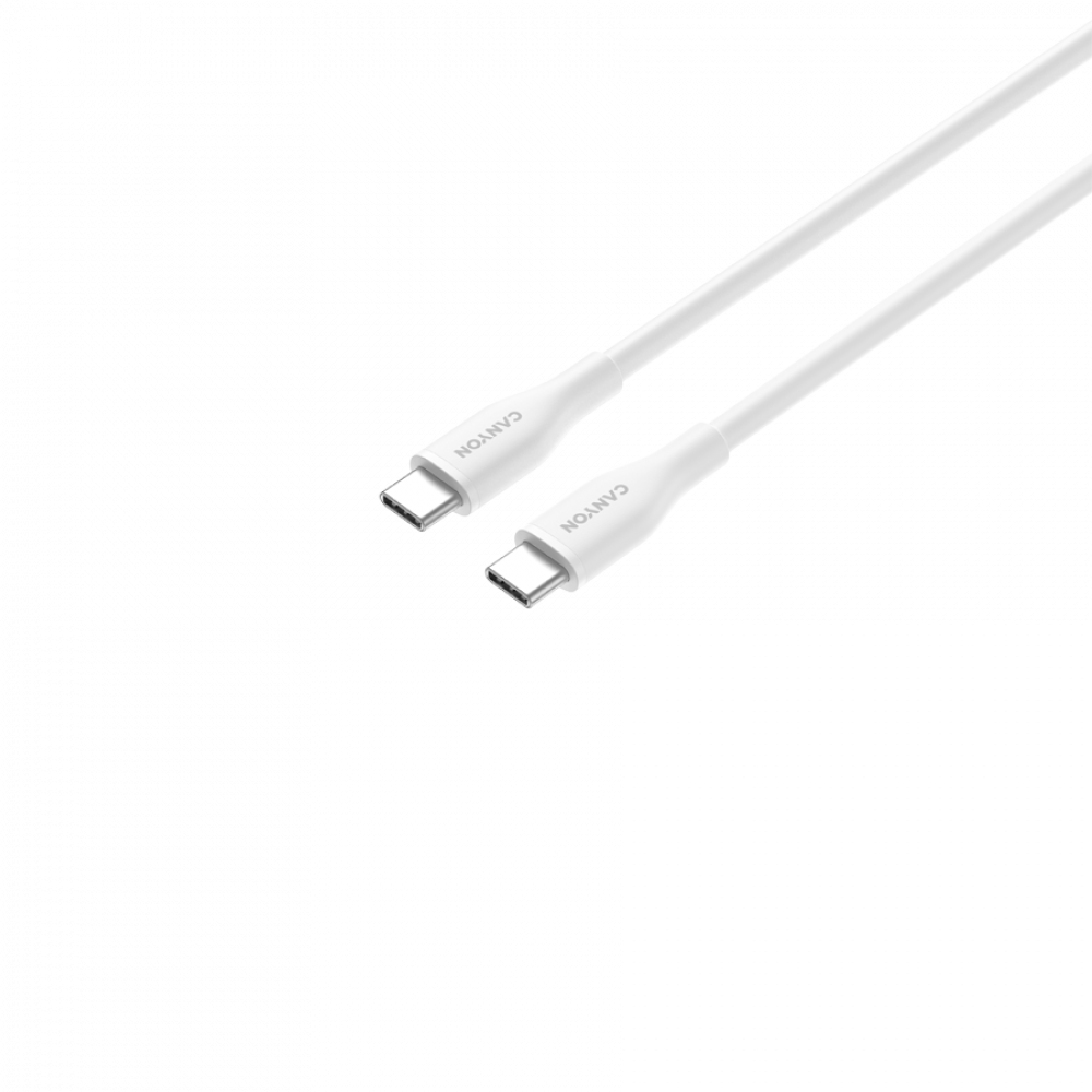 USB-C to USB-C 60W 1m Silicone Charging Cable Canyon CC60SC10 White