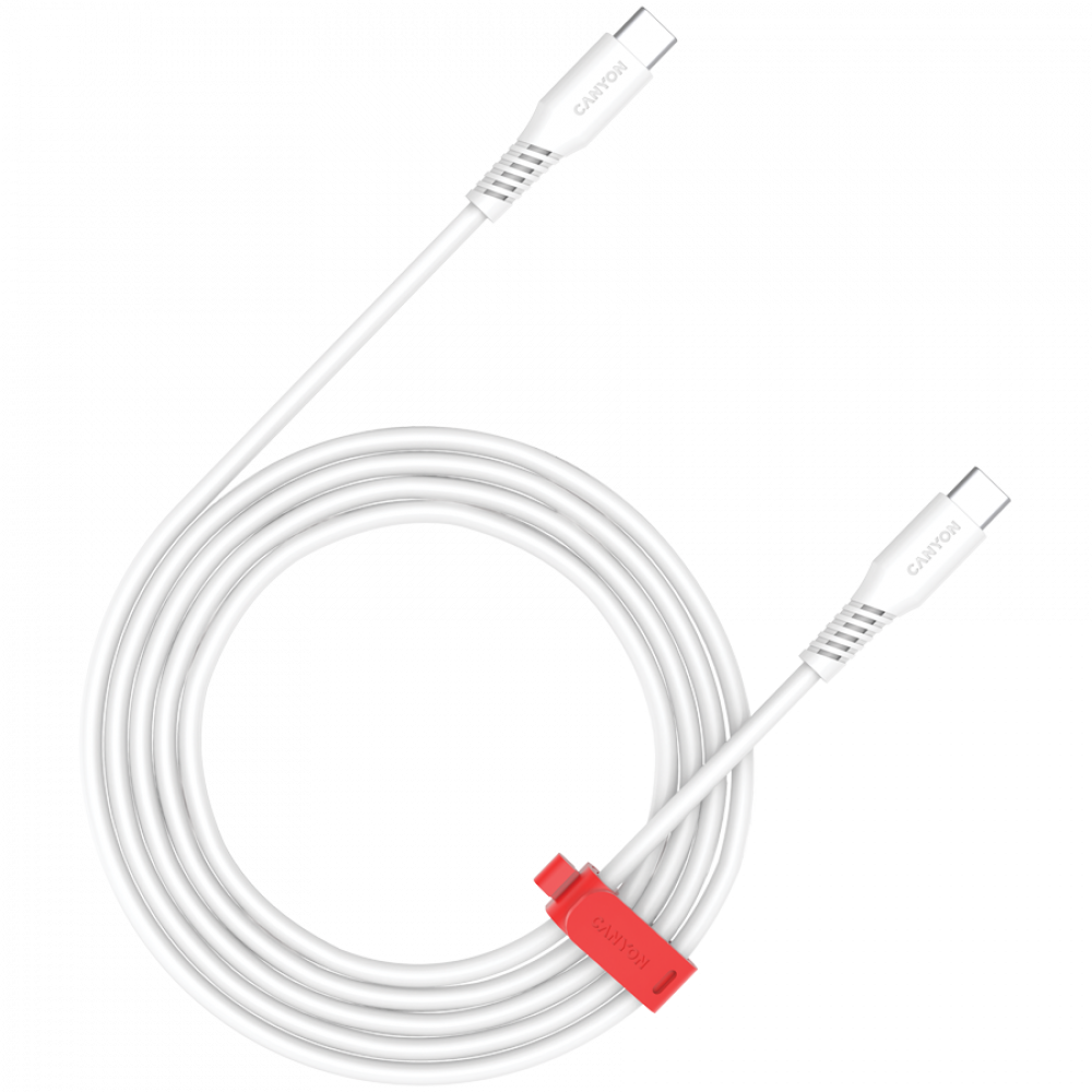 Kabel USB-C - USB-C 100W 2m do ładowania Canyon CC100SC biały