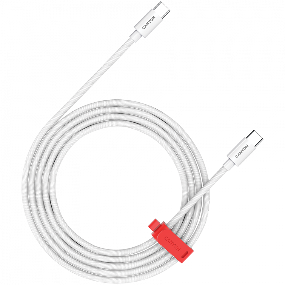 Kabel USB C USB C 60W 2m do ładowania Canyon CC60AB biały