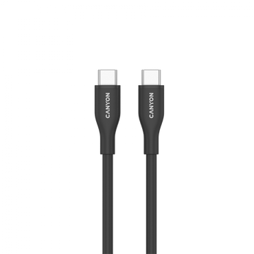 USB-C- auf USB-C-Silikonkabel 60W 1m zum Aufladen Canyon CC60SC10 schwarz
