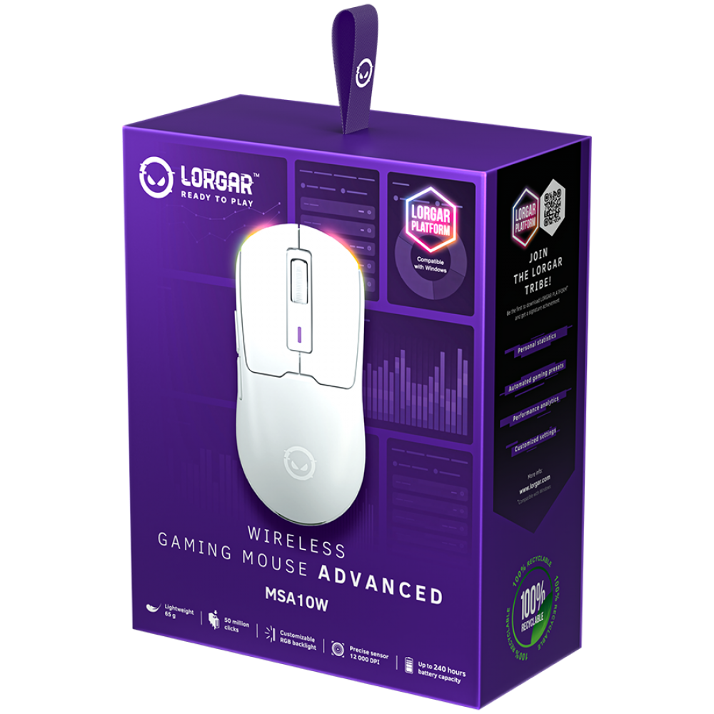 Lorgar MSA10W Wireless Gaming Mouse White