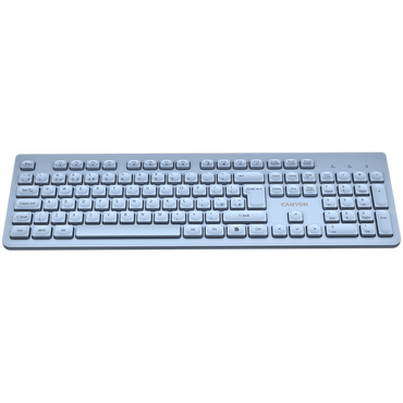Canyon HKB-W01 2.4GHz Silent Wireless Keyboard for Work, Blue