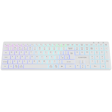 Canyon HKB-W11 White RGB Wireless Keyboard Two Modes