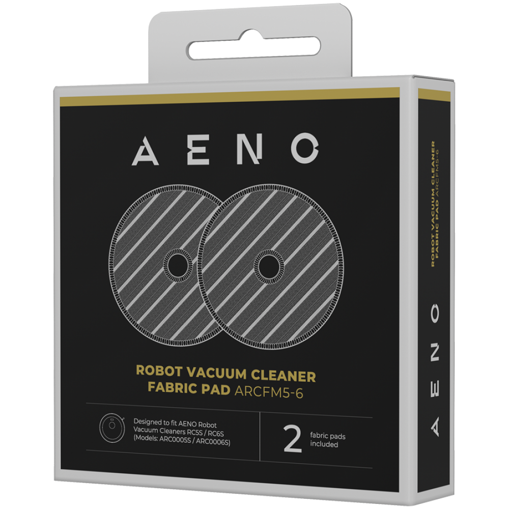 Aeno ARCFM5-6 Mop pads for RC5S/RC6S vacuum cleaner, 2 pcs, white