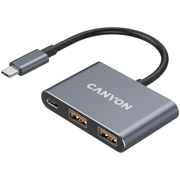 Canyon DS-3 Dark Grey 3-in-1 USB-C Portable Hub