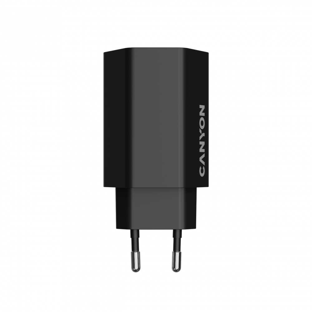 65W GaN 2xPD 1xQC EU Canyon Hexagon Netzladegerät schwarz