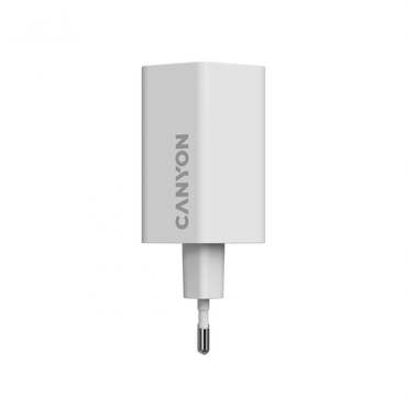 65W 2xPD 1xQC GaN Canyon Hexagon Mains Charger, white