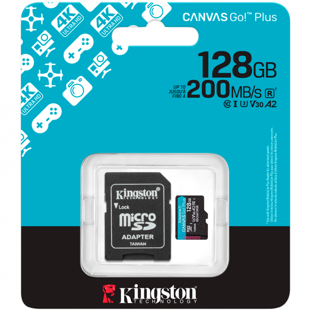 Kingston 128GB 200MB/s microSDXC Card with SD Adapter