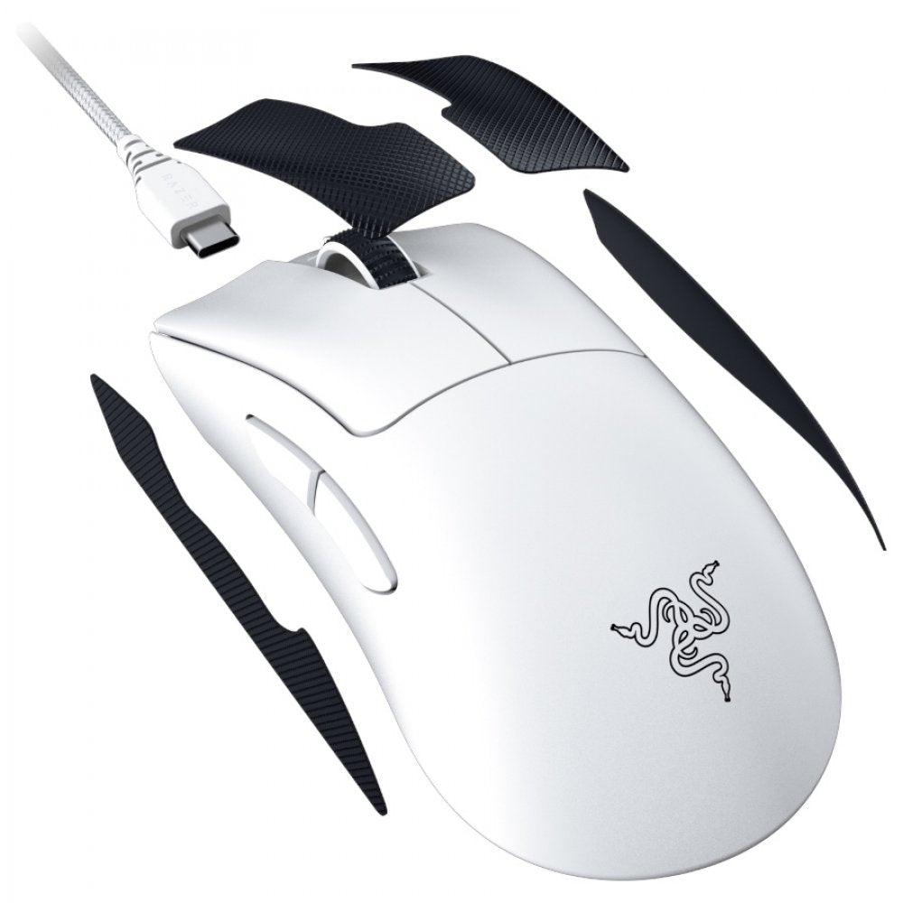 RAZER Gaming-Maus DeathAdder V3 Pro Weiß Ergonomisch Kabellos