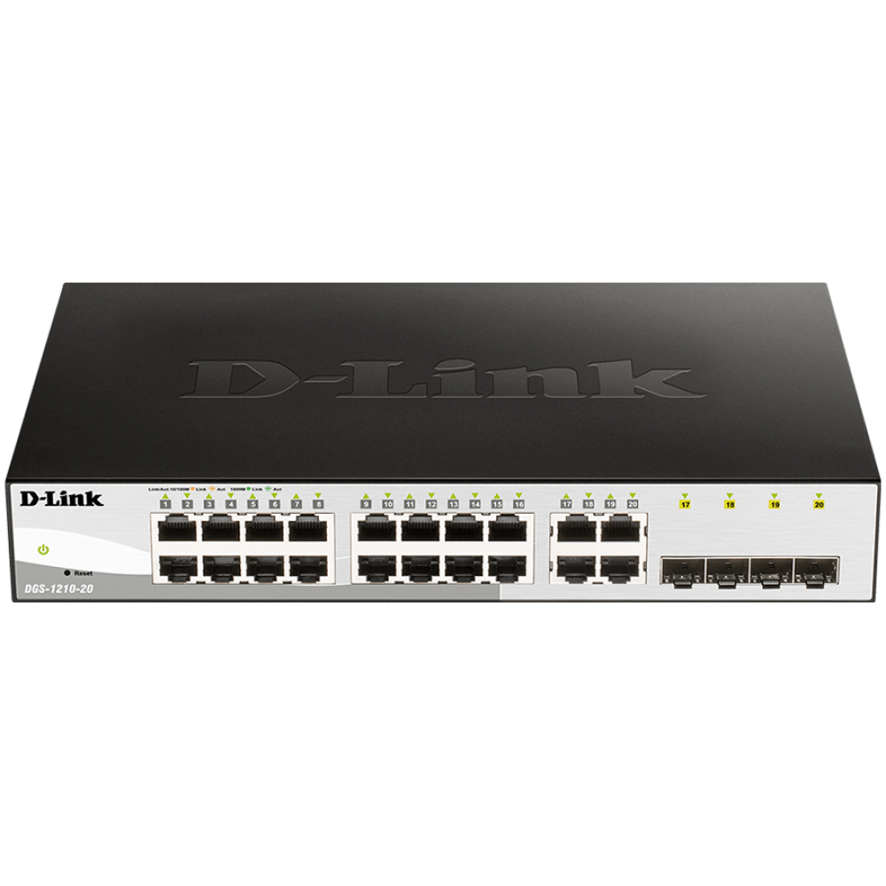 D-Link 20-port 1000 Mbit/s Black Network Switch
