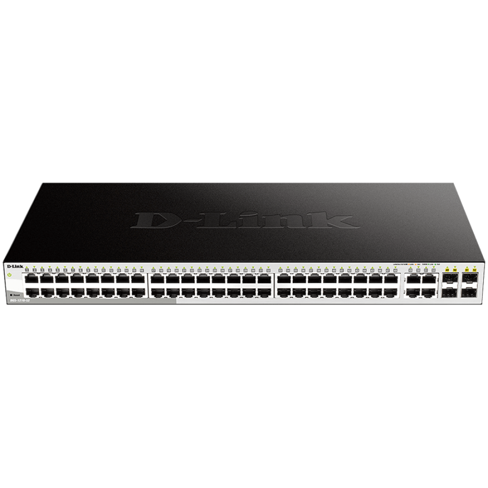 Przełącznik sieciowy D LINK DGS-1210-52 z 48 portami LAN czarny