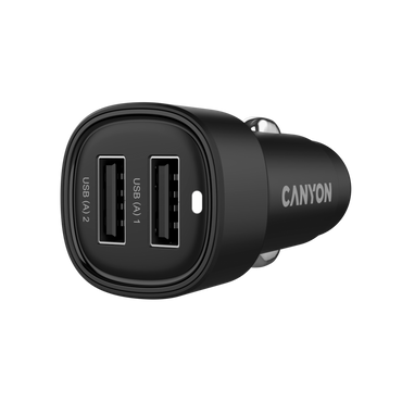 CANYON Ładowarka samochodowa OnDrive 24W 2xUSB A czarna