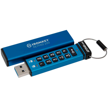 KINGSTON IronKey Keypad 200 256 GB USB 3.2 externe Festplatte, blau