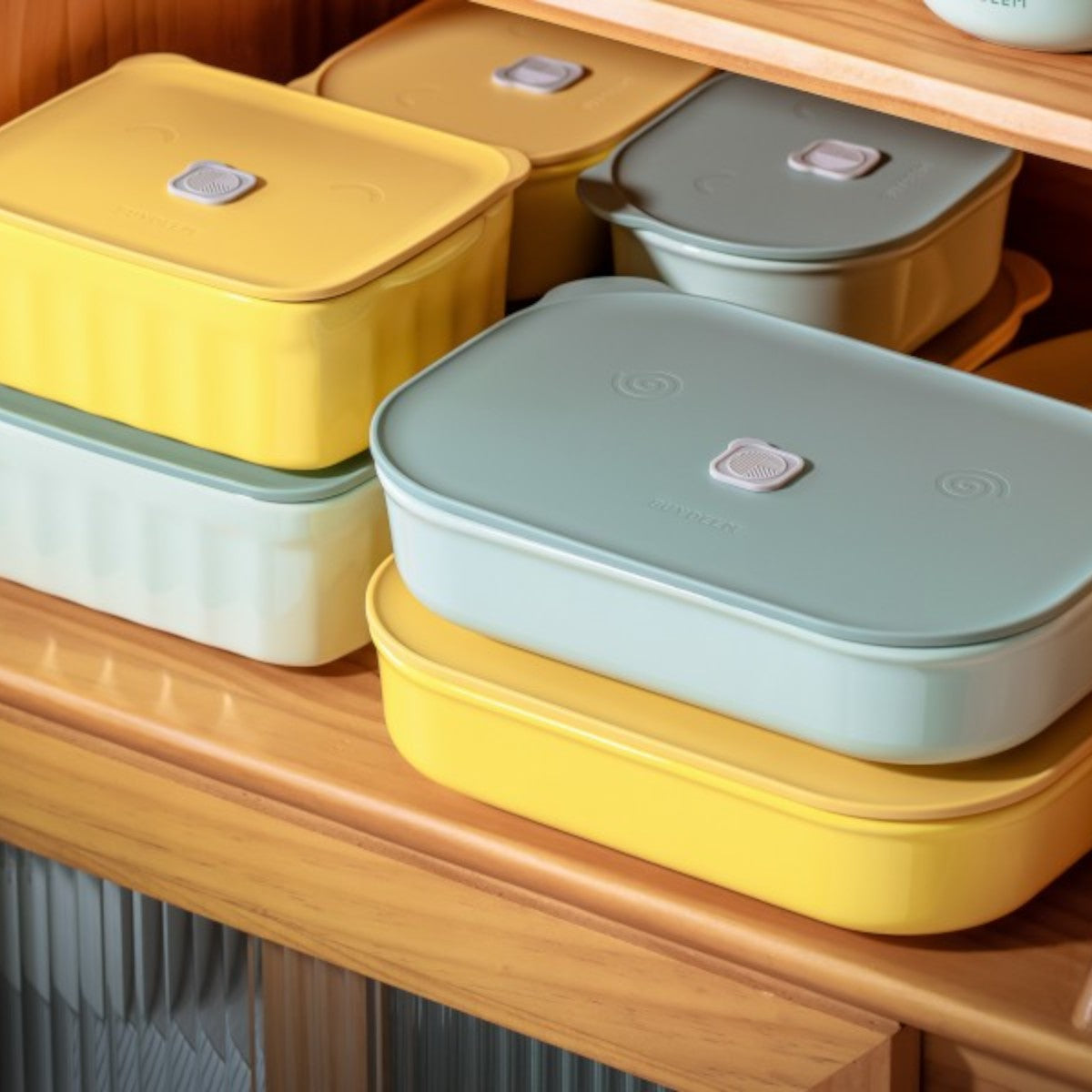 810 ml Buydeem CT1006 Ceramic Food Container Pastel Green