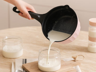 Buydeem 1.8L Enamelled Saucepan with Glass Lid Pastel Pink